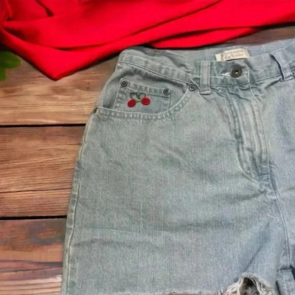 Christopher and Banks size 4 cutoff jeans shorts with cute cherry accents. - Picture 2 of 5